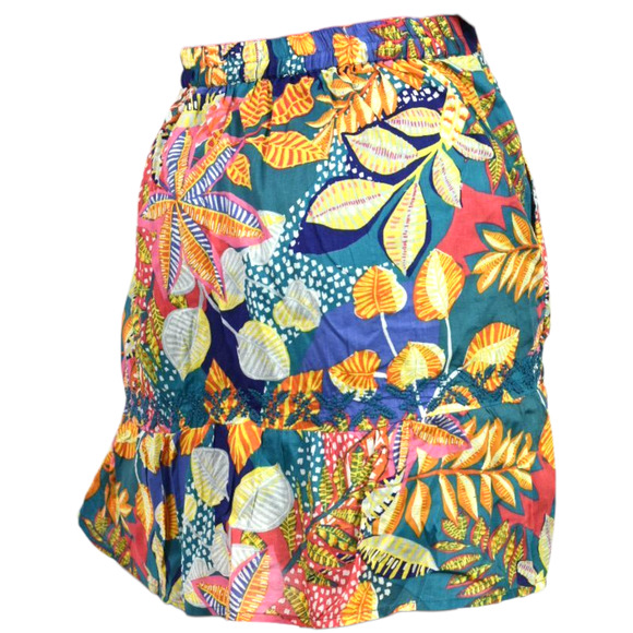 Cynthia Rowley Wrap Skirt Colorful Blue Tropical Foliage Leaf Print Sarong Large - Picture 8 of 16